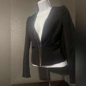 Guess satiny dress jacket blazer, top with rhinestone detail.  Size xs